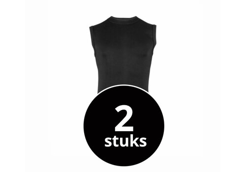 Beeren Heren Mouwloos Comfort Feeling Hemd Zwart 2-Pack