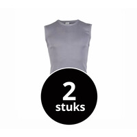 heren mouwloos shirt M3000 grijs 2-Pack