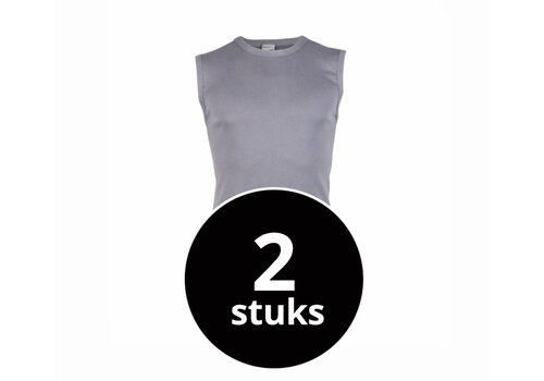 Beeren Heren Mouwloos Shirt M3000 Grijs 2-Pack