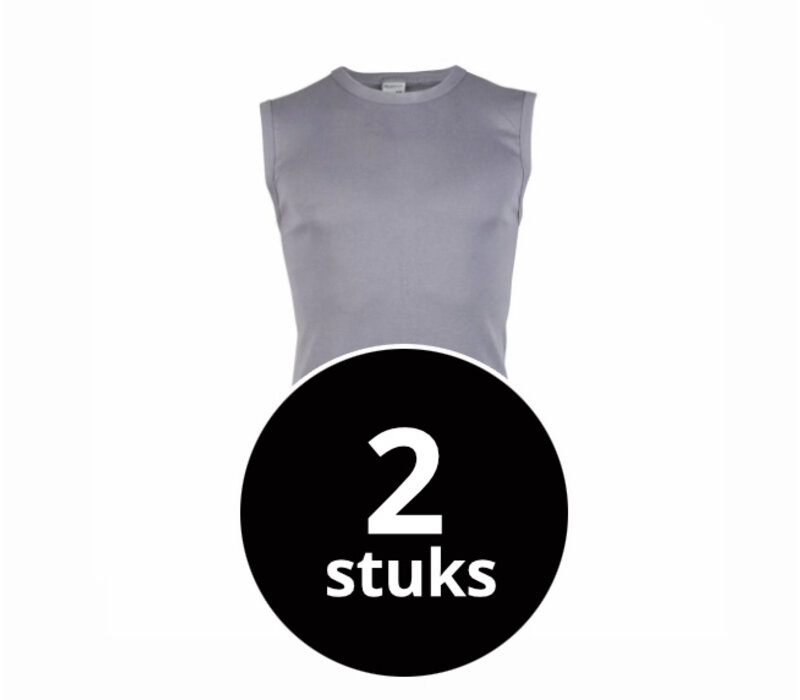 heren mouwloos shirt M3000 grijs 2-Pack