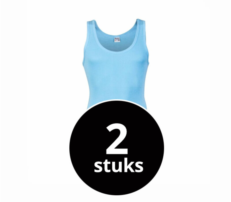 heren singlet M3000 blauw  2-Pack