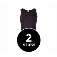 heren singlet comfort feeling zwart 2-Pack
