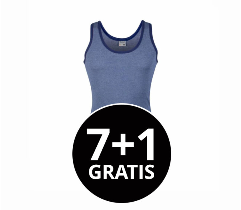 heren singlet jupiter donkerblauw voordeelpack