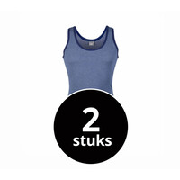 heren singlet jupiter donkerblauw 2-Pack