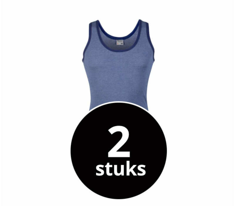 heren singlet jupiter donkerblauw 2-Pack