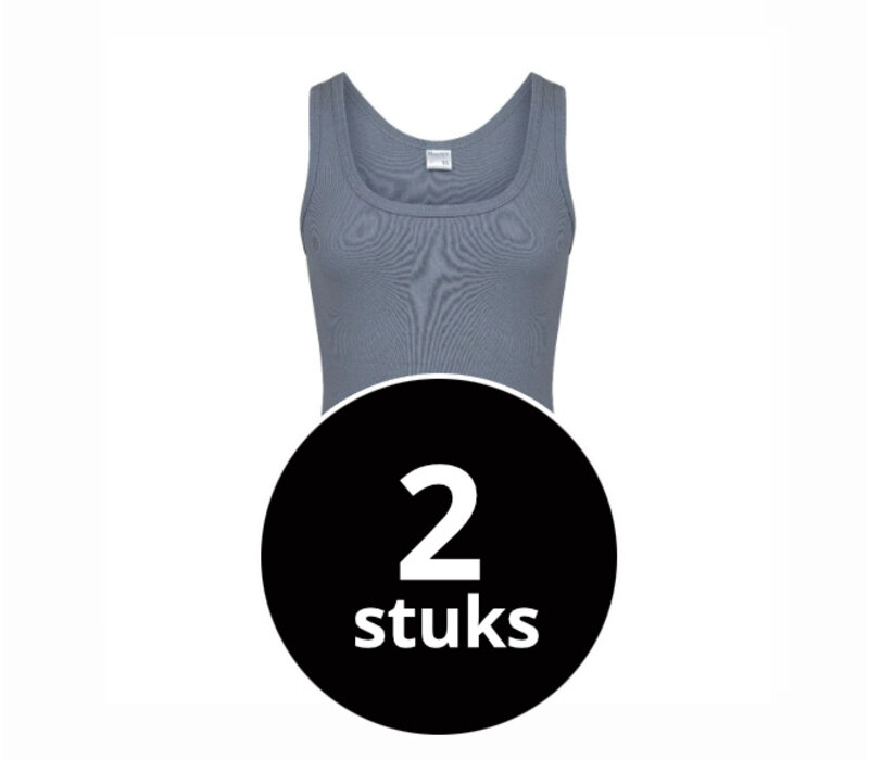 Beeren Heren Singlet M3000 Donkergrijs 2-Pack