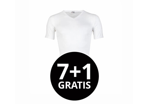 Beeren Heren T-Shirt V-Hals M3000 Wit voordeelpack