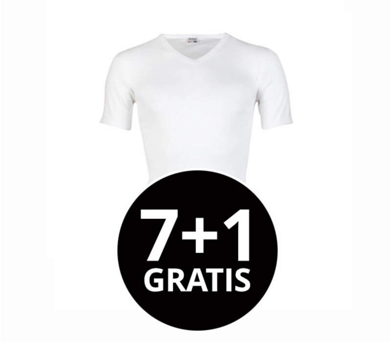 Beeren Heren T-Shirt V-Hals M3000 Wit voordeelpack
