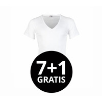 Beeren Heren T-Shirt Diepe V-Hals M3000 Wit voordeelpack