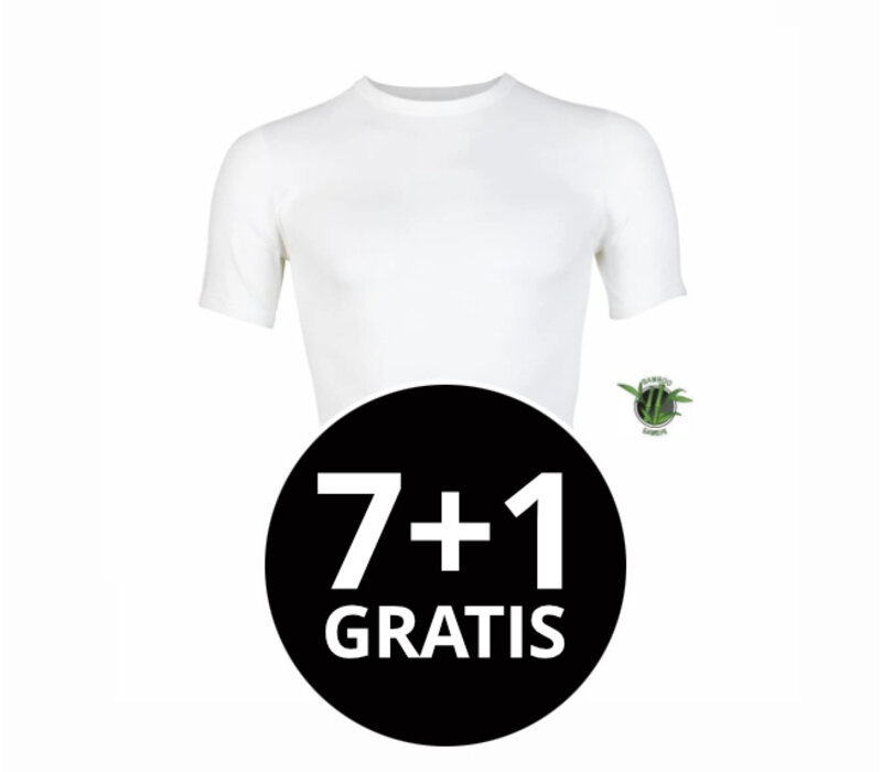 Heren Bamboo T-Shirt Wit Voordeelpack