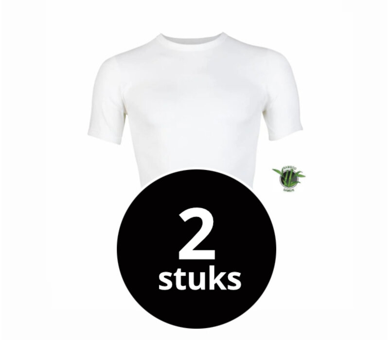 heren bamboo T-shirt wit 2-Pack