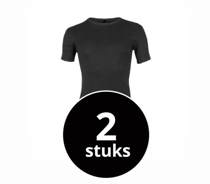 heren beeren bamboo T-shirt zwart 2-Pack