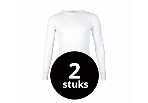 Beeren Heren T-Shirt Lange Mouw M3000 Wit 2-Pack