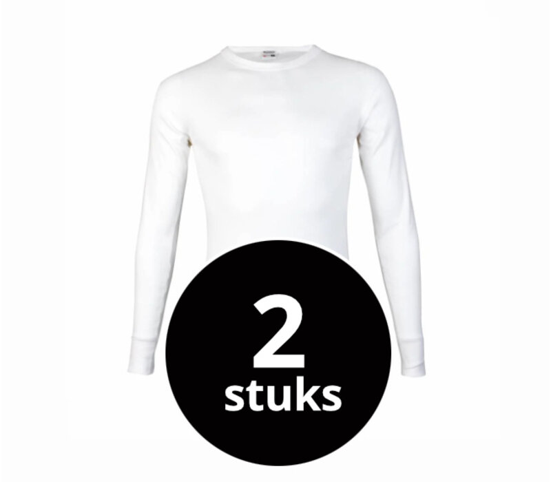 heren T-shirt lange mouw M3000 wit 2-Pack
