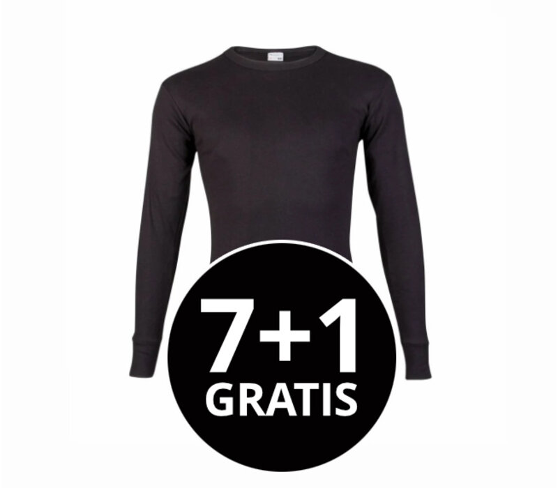 heren T-shirt lange mouw M3000 zwart voordeelpack