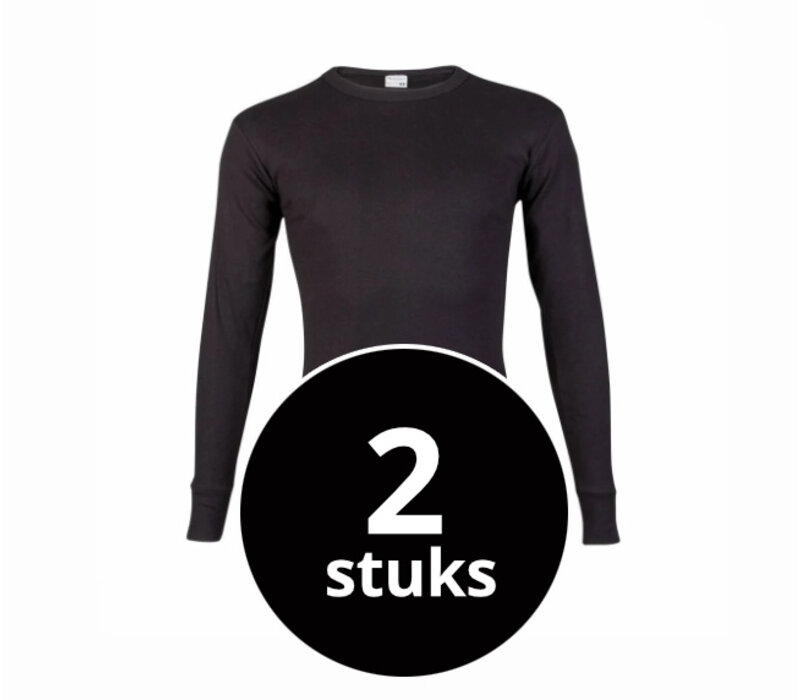 heren T-shirt lange mouw M3000 zwart 2-Pack