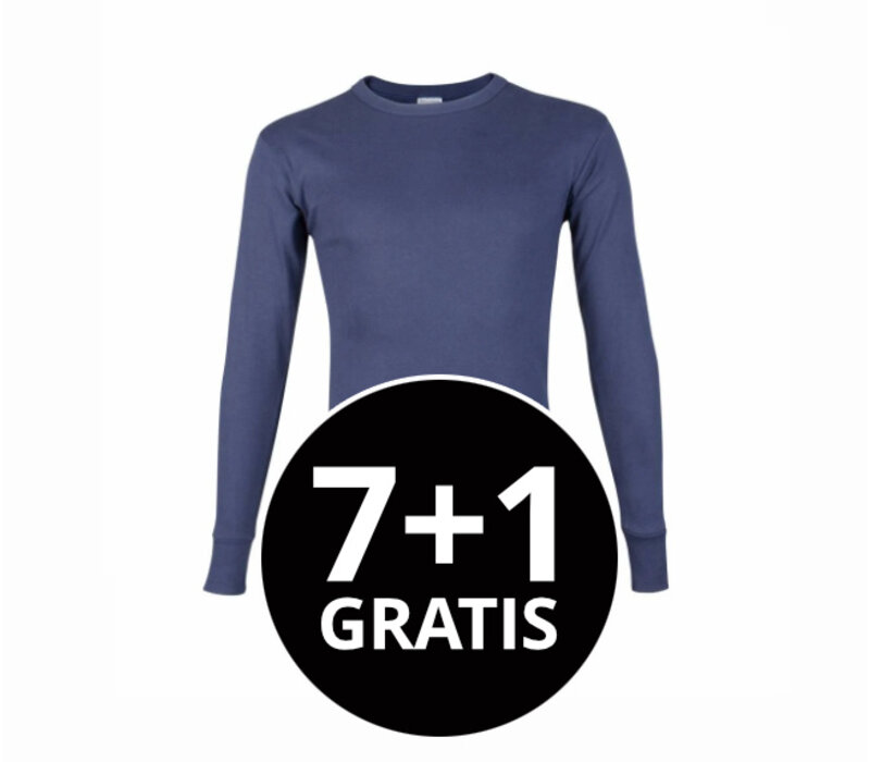 heren T-shirt lange mouw M3000 donkerblauw voordeelpack