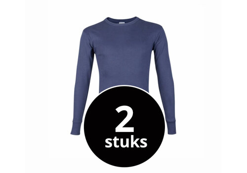 Beeren Heren T-Shirt Lange Mouw M3000 Donkerblauw 2-Pack