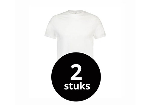 Beeren Heren T-Shirt American Classic Oversized Wit 2-Pack