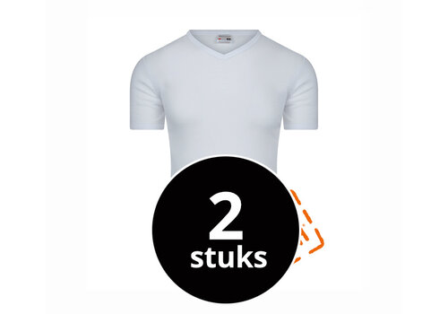 Beeren Heren T-Shirt Stays Fresh V-hals M3000 Wit 2-Pack