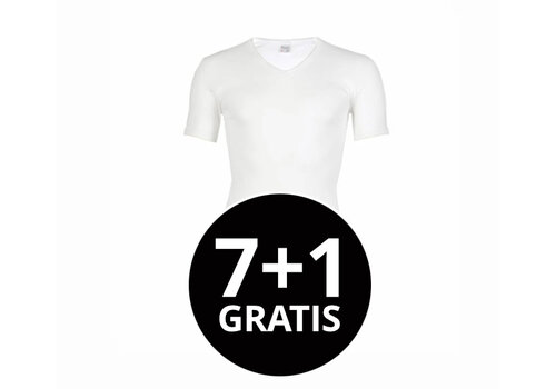 Beeren Heren V-Hals T-Shirt Extra Lang M3000 Wit voordeelpack