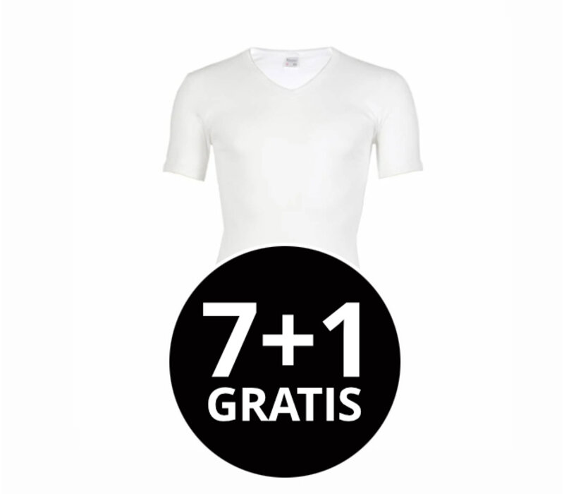 Beeren Heren V-Hals T-Shirt Extra Lang M3000 Wit voordeelpack