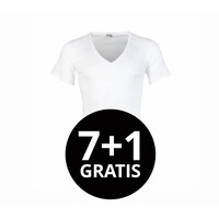 Beeren Heren Diepe V-Hals T-Shirt Extra Lang M3000 Wit voordeelpack