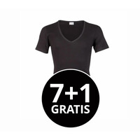 Beeren Heren Diepe V-Hals T-Shirt Extra Lang M3000 Zwart voordeelpack
