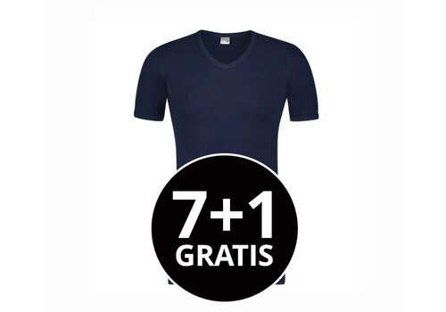 Beeren Heren V-Hals T-Shirt Extra Lang M3000 marine voordeelpack
