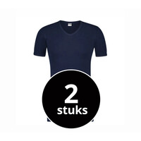 Beeren Heren V-Hals T-Shirt Extra Lang M3000 marine 2-Pack