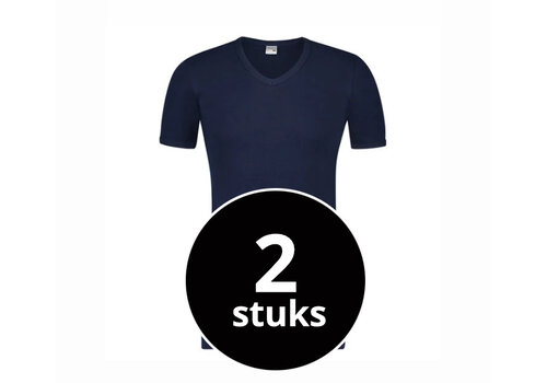 Beeren Heren V-Hals T-Shirt Extra Lang M3000 marine 2-Pack