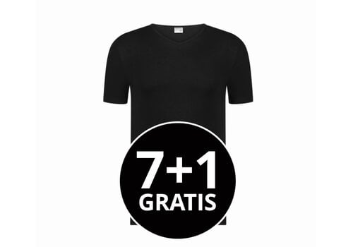 Beeren Heren T-Shirt Extra Lang Green Comfort V-Hals Zwart Voordeelpack
