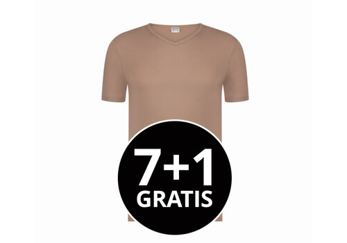 Beeren Heren T-Shirt Extra Lang Green Comfort V-Hals Huidskleur Voordeelpack