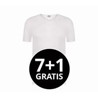 Beeren Heren T-Shirt Extra Lang Green Comfort V-Hals Wit Voordeelpack