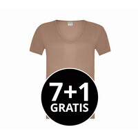 Beeren Heren Diepe V-Hals T-Shirt Extra Lang Green Comfort Huidskleur Voordeelpack