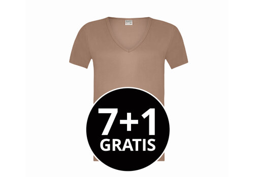 Beeren Heren Diepe V-Hals T-Shirt Extra Lang Green Comfort Huidskleur Voordeelpack