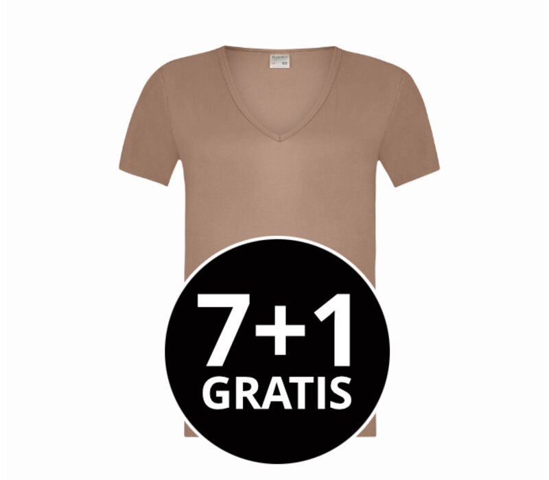 Beeren Heren Diepe V-Hals T-Shirt Extra Lang Green Comfort Huidskleur Voordeelpack