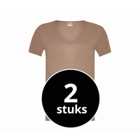 Beeren Heren Diepe V-Hals T-Shirt Extra Lang Green Comfort Huidskleur 2-Pack