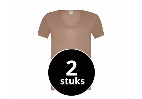 Beeren Heren Diepe V-Hals T-Shirt Extra Lang Green Comfort Huidskleur 2-Pack