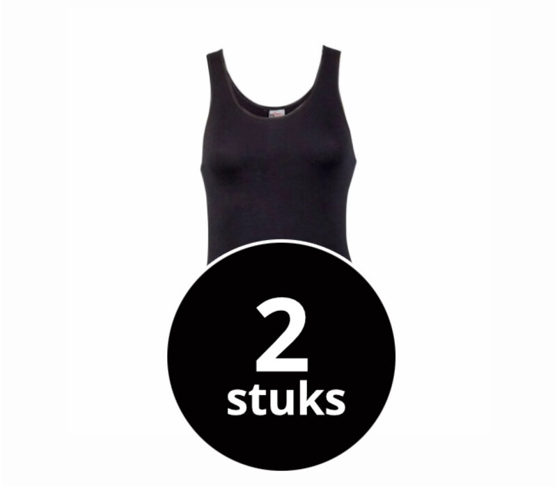 dames comfort feeling hemd zwart 2-Pack