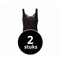 dames hemd viola zwart 2-Pack