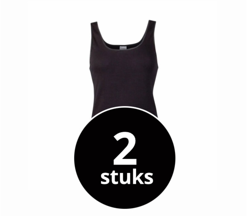 dames hemd madonna zwart 2-Pack