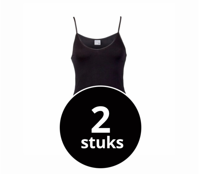 dames top comfort feeling zwart 2-Pack