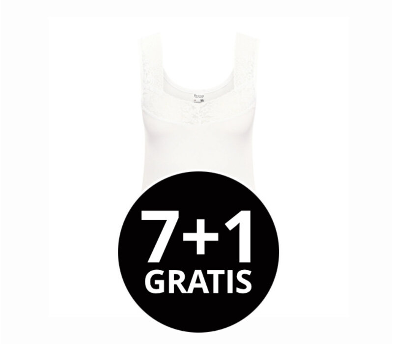 Beeren Dames Comfort Feeling Hemd Wit Met Kant Voordeelpack