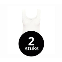 Beeren Dames Comfort Feeling Hemd Wit Met Kant 2-Pack