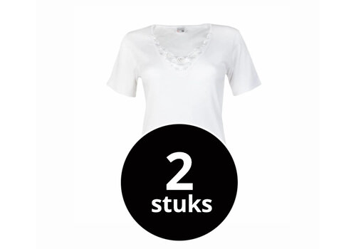 Beeren Dames T-Shirt Beatrix Wit 2-Pack