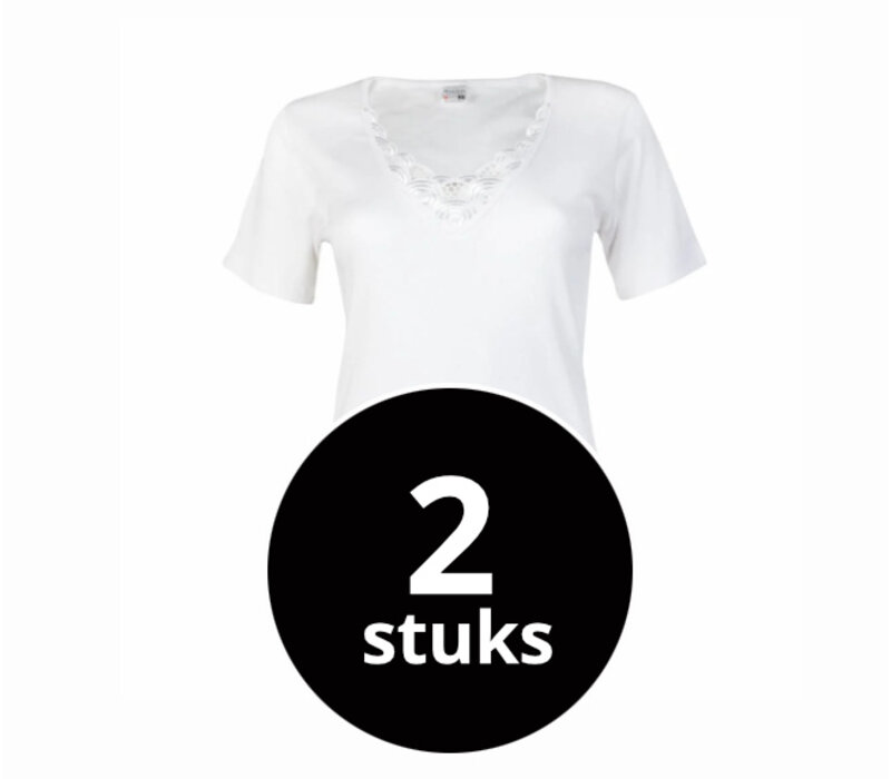 dames T-shirt beatrix wit 2-Pack