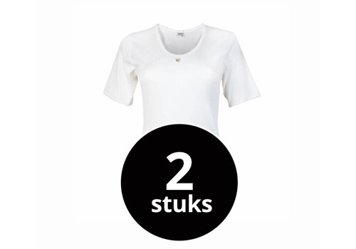 Beeren Dames T-Shirt M3000 Wit 2-Pack