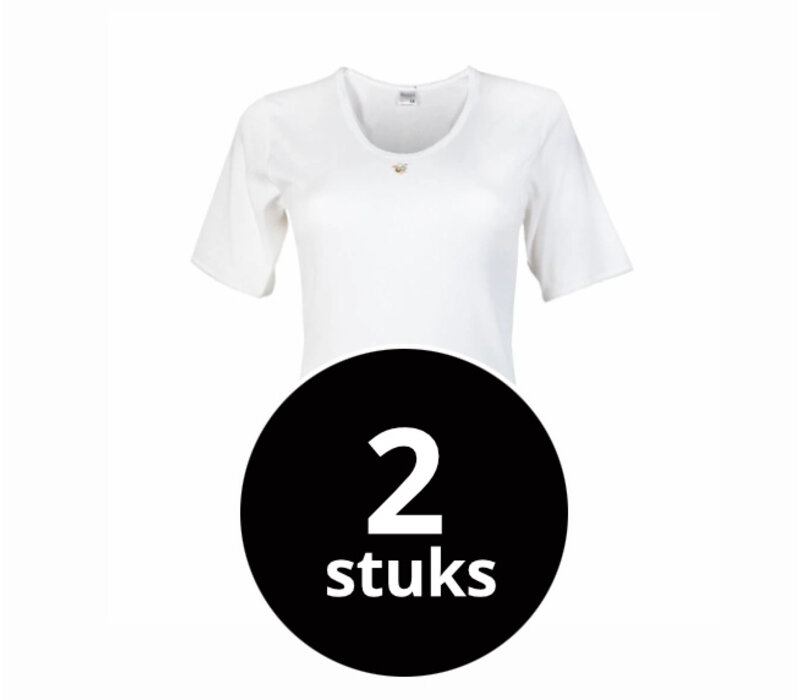 dames T-shirt M3000 wit 2-Pack