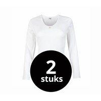 dames shirt lange mouw M3000 2-Pack